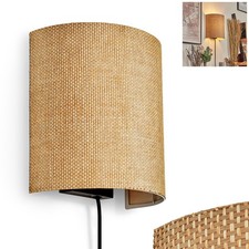 HOFSTEIN Iseo Lampa ścienna Salon Lampa ścienna wykonana z metalu / łyk w kolorze czarnym / naturalnym