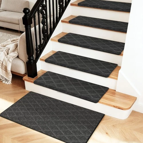 Bullnosed Carpet Stair Treads Cover 9.5"x30" Area Rug Landing Mat Set of 16/14/7