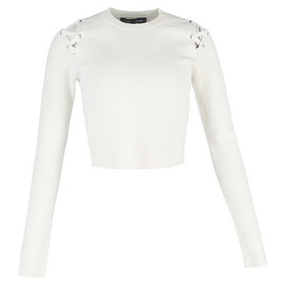 Proenza Schouler Cropped-Langarmtop mit Schnürung und Schulter in Viskose Damen M