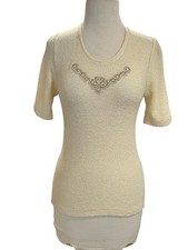 M  S Vintage St Michael cream acrylic Jumper Sweater UK Size 14 US Size Small