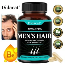 Advanced Hair Growth Formula - DHT Blocker Hair Beard Growth Vitamins for Men