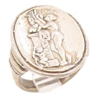 925 Sterling Silver Vintage Ring Carved Saint Christopher Band  Sz 5  RG35889