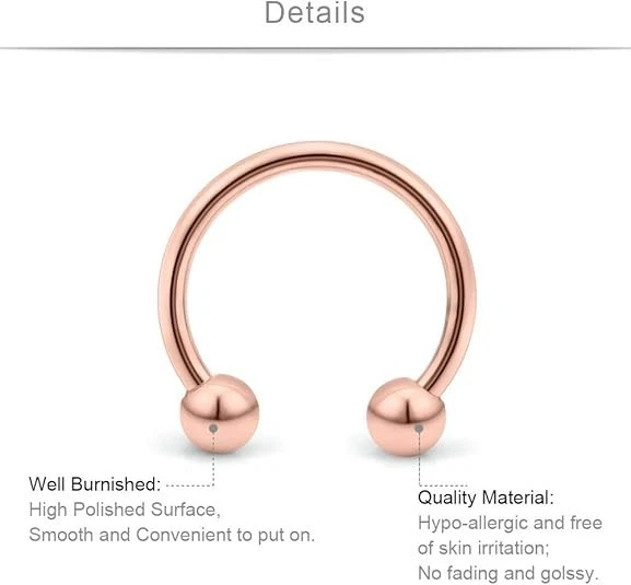 Anillo De Pezon Falso De Acero Inoxidable Anillos De Pezon No Perforantes Clip - Image 2 of 3