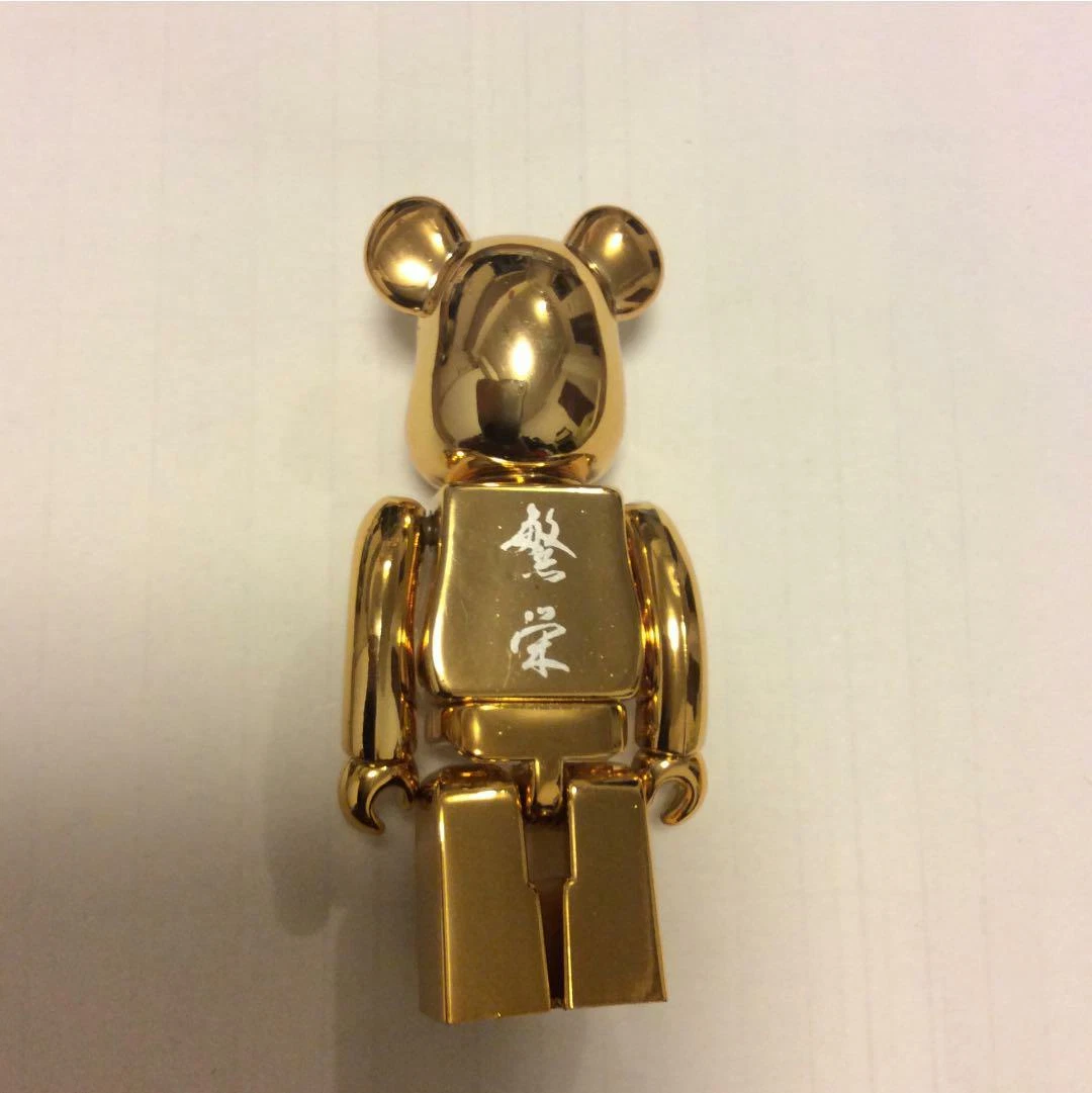 MASTERMIND JAPAN MEDICOM TOY BE@RBRICK 100% Gold Bear Figure Doll