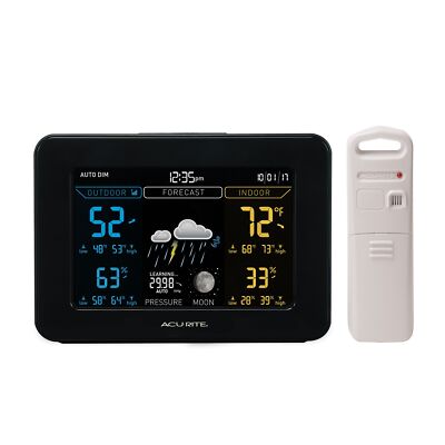 AcuRite 02027A1 Color Weather Station with High Low Temperature and Humidity ...