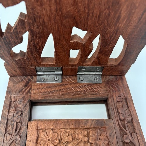 Elefant Buchstützen Vintage geschnitzt schiebbar verstellbar braun Holz Buchhalter Indien - Bild 4 von 14