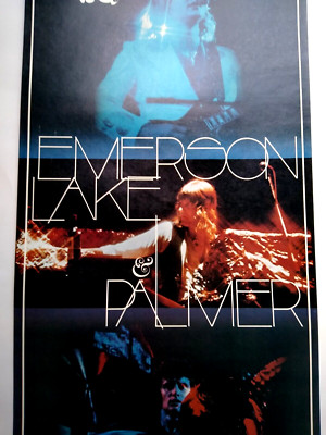 Emerson Lake & Palmer Band Poster Original 1975 Prog Art Rock Music NOS 22'' ELP