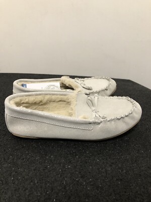 Marks Spencer Stain Resist Real Suede Moccasins Slippers Faux