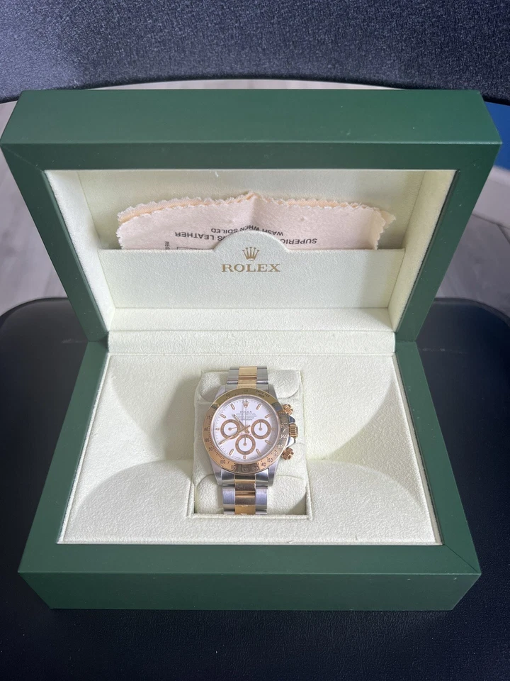 Rolex Daytona Cosmograph 40mm relógio ref 16523 movimento Zenith no mostrador branco. - Imagem 2 de 4