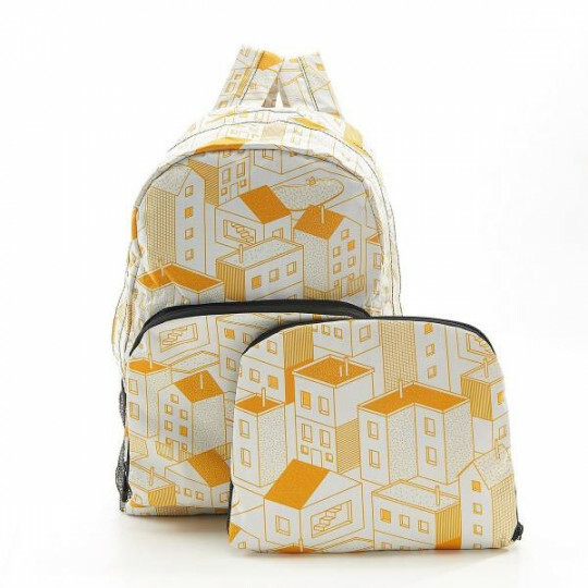 Eco Chic Houses Foldable Backpack - Yellow - BNWT - Was £19.99