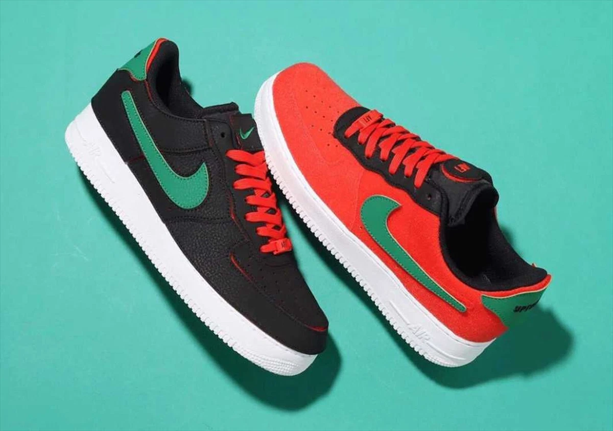 Nike Air Force 1/1 Black/Chile Red/Pine Green