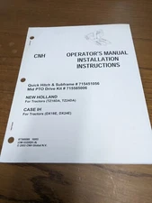 New Holland Quick Hitch And Subframe Operators Manual Installation Instructions
