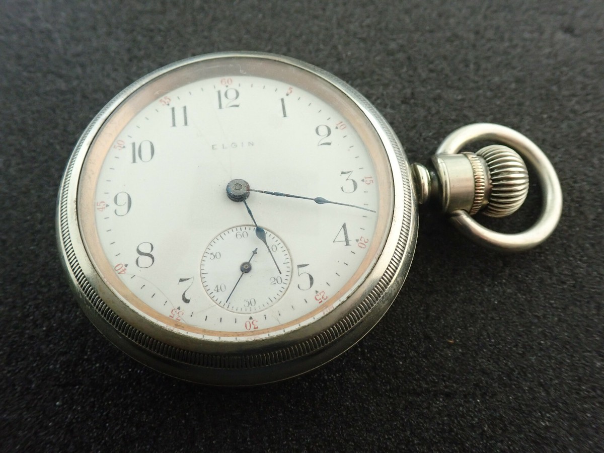 VINTAGE 18 SIZE ELGIN SIDEWINDER SWING OUT POCKET WATCH GRADE 287