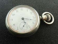 VINTAGE 18 SIZE ELGIN SIDEWINDER SWING OUT POCKET WATCH GRADE 287 - RUNNING