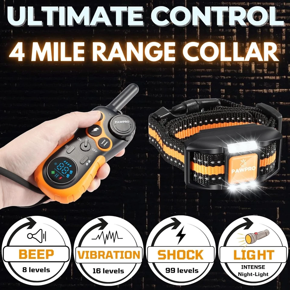 Dog Shock Collar with Remote, Unmatched 4-Mile Range,124 Training Levels 4 Modes - Image 2 of 4