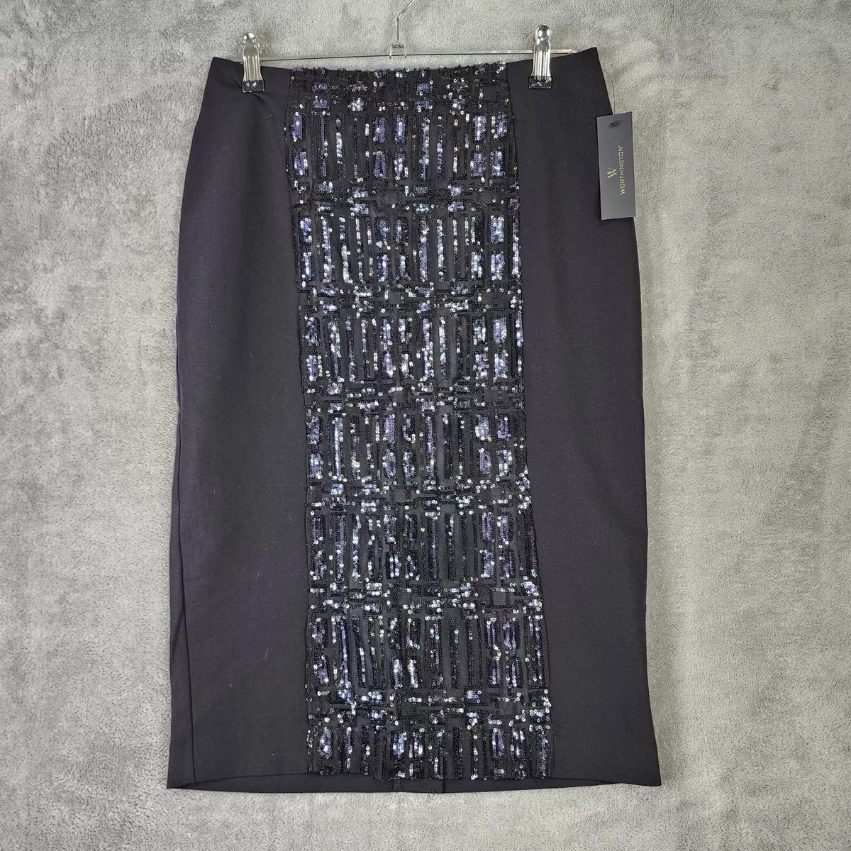 Black sequin top skirt knee length