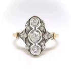 Art Deco Style Round Lab Created Diamond 14K Yellow Gold FN Engagement Ring