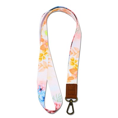Flowers Floral Lanyard Keychain Water Lilies Sunflower Keys ID Badge Holder