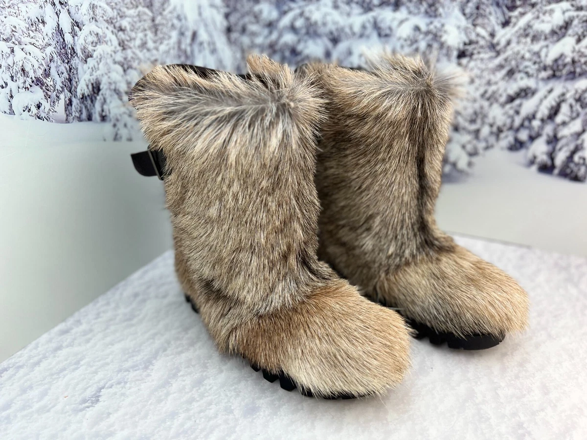 Goat Fur Winter Snow Boots for Men,Eskimo boots, Viking boots,Big Sizes  LITVIN