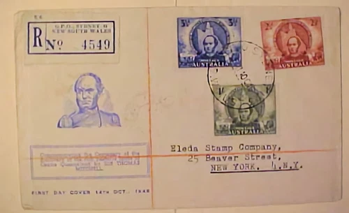 AUSTRALIA FDC 1946 MITCHELL 14.10 SYDNEY B REGISTERED