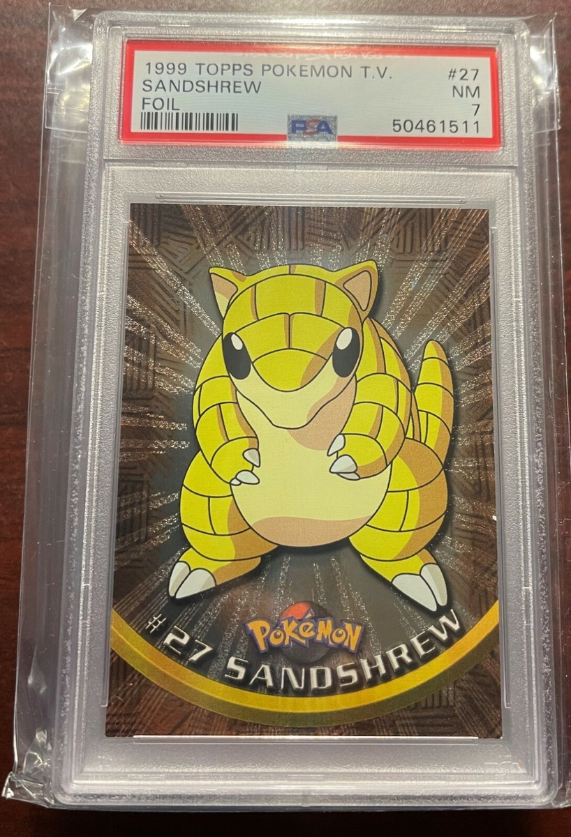 1999 Pokemon Topps TV Foil Holo Sandshrew #27 PSA 7 Near MInt