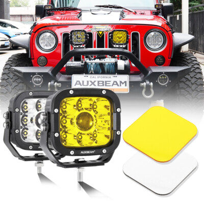 AUXBEAM 5'' inch LED Light Pods Bar Spot Driving Fog DRL Lamps SUV Offroad Truck