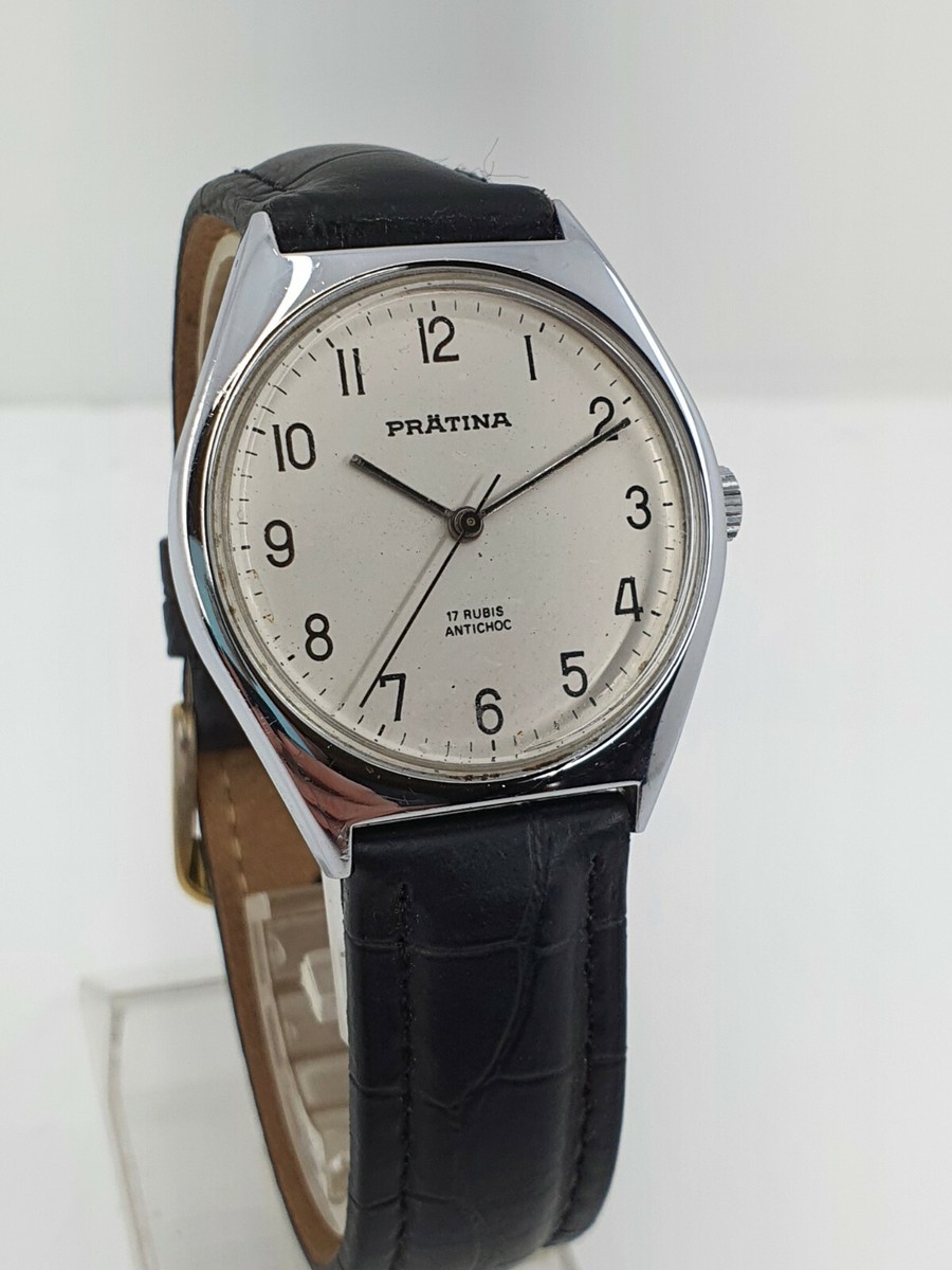 Pratina Stylish Men's Wrist Watch 17 Rubis Manual Winding 35mm