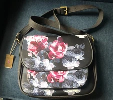 Joules  DARBY PRINT BLACK W/ FLORAL  PRINT Crossbody Shoulder Bag NWT