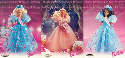 BARBIE 1996 TEMPO COMPLETE HAPPY BIRTHDAY INSERT CHASE CARD SET HB1 TO HB3 CH