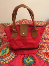 Red Lunch Handbag Tote