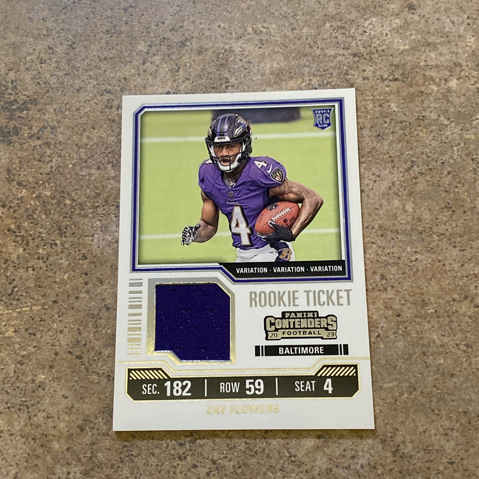 2023 Panini Contenders ZAY FLOWERS Rookie Ticket Patch Variation 🔥🔥 Ravens 