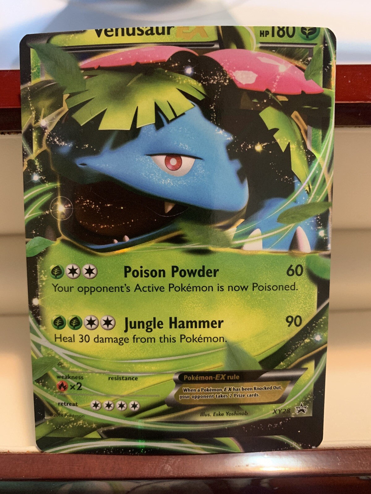 Pokemon Venusaur EX XY Black Star Promo XY28 ULTRA RARE MISCUT FACTORY