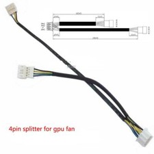 x2 Video Card VGA GPU Fan 4Pin Splitter Power Cable Wire 323-002