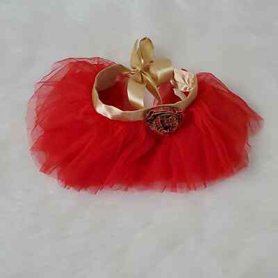 TOBY Christmas Red and gold tulle Tutu size 0-12 months 