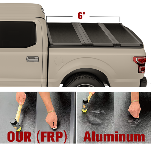 FRP Hard Tri-Fold Tonneau Cover Truck Bed for 2015-25 GMC Canyon Colorado 6.2FT