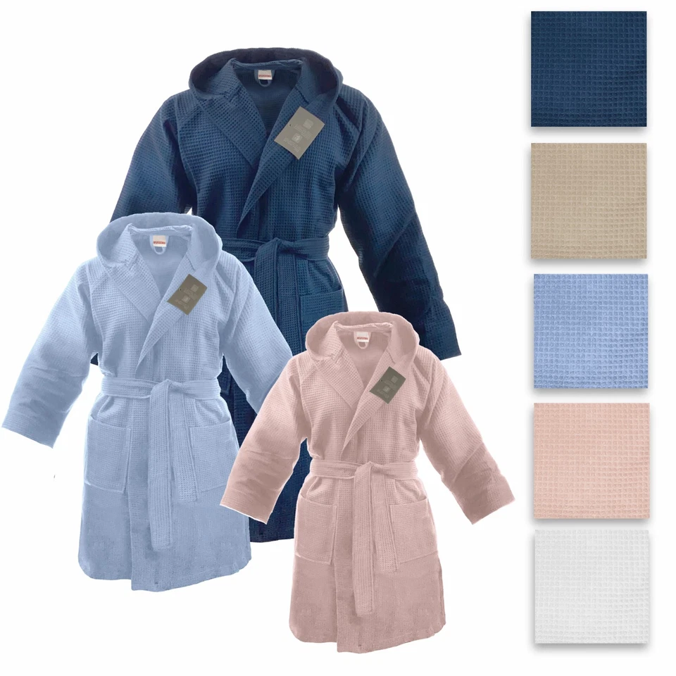 Accappatoio Zucchi Nido d'ape con capuccio Solo Tuo Unisex Uomo Donna Bambino - Immagine 2 di 2