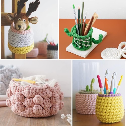 2/4/6Pc T-Shirt Yarn Elastic Fabric Crochet Cloth Yarn for DIY Knitting Hand Bag - Picture 44 of 215