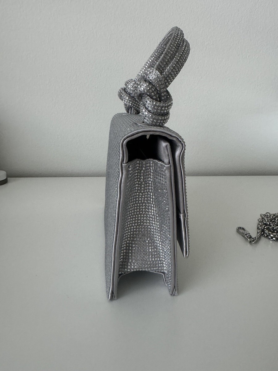 Zara Limited Edition Shimmery Mini City Bag In Silver | eBay