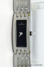 Movado Esperanza 04.3.14.1058 Women's Watch Black Classic Dial Rectangle 14x33mm