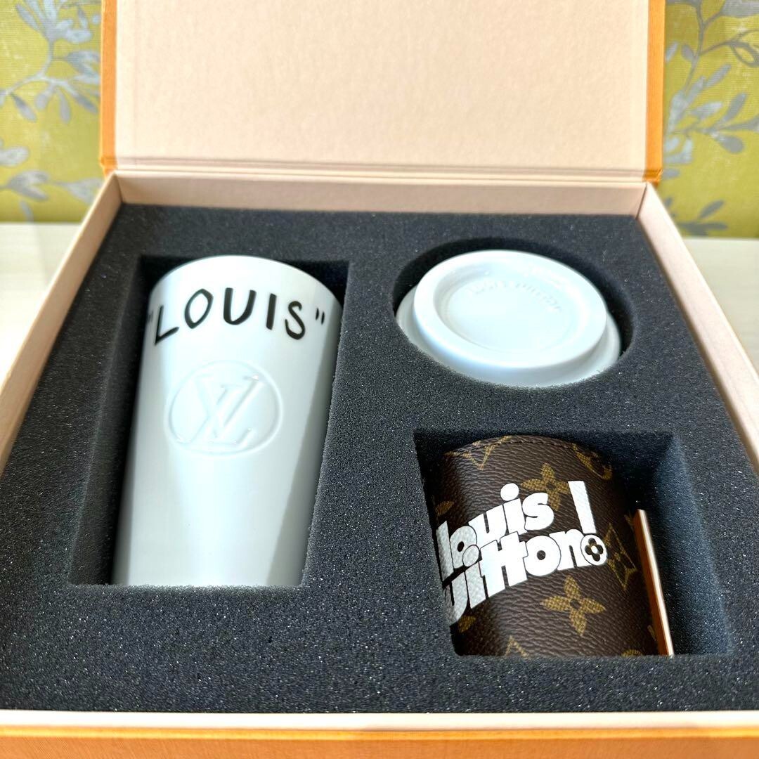 LOUIS VUITTON GI0653 interior mug Monogram Cup Louie With Sleeve