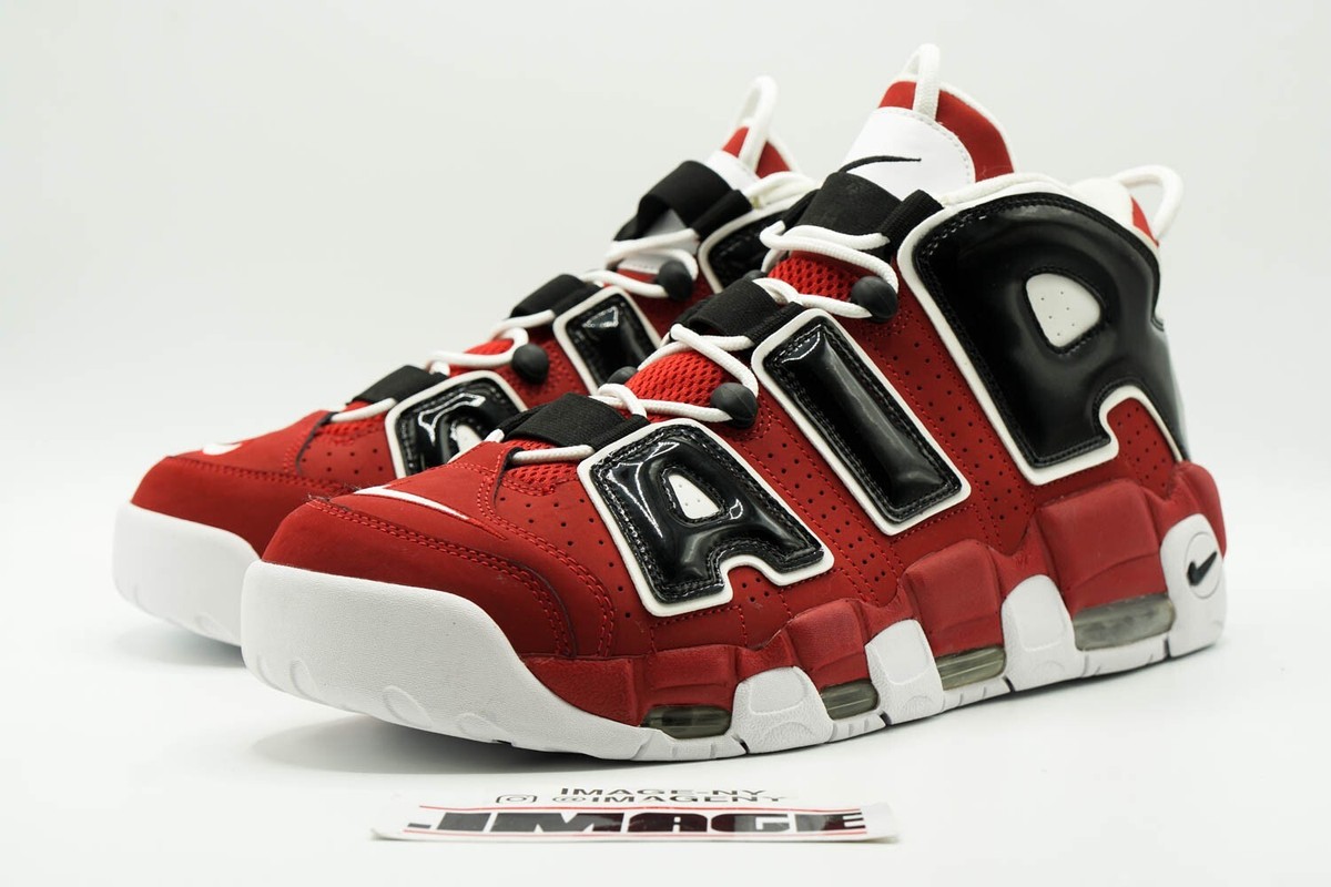 NIKE AIR MORE UPTEMPO NEW SIZE 13 VARSITY RED BLACK WHITE