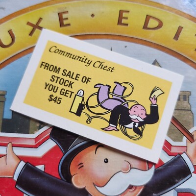 Monopoly Deluxe Edition 1996 Replacement From Sale Of Stock Community Chest Card