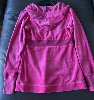 TEK GEAR Women's Velour Deep V-Neck Pullover Hoodie Pockets Hot Pink Sz S |  eBay