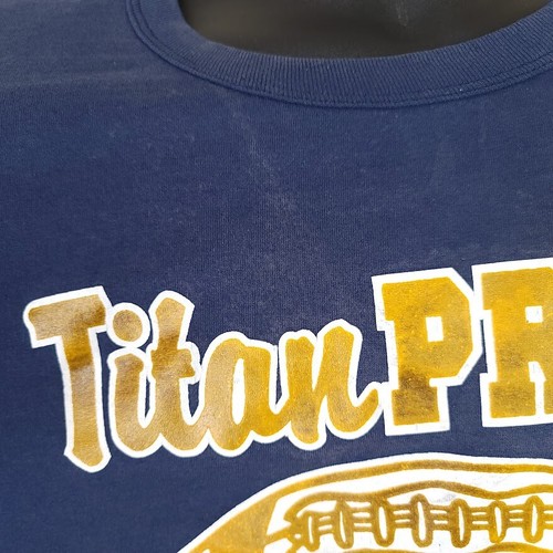 Vintage Titan Pride Football T Shirt Mens Size 2XL Blue 90s Camp Made In USA - Picture 4 of 9