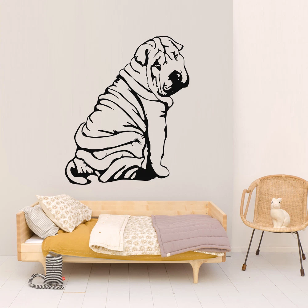 Vinyl Sticker Dog Animal Shar Pei Puppy Wall Room Decor Art Mural Decal  FI126 | eBay