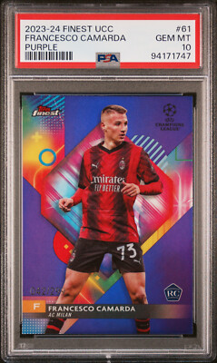 2023-24 Topps Finest UEFA Francesco Camarda #61 Rookie RC Purple 