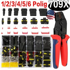 709 Pcs 1-6 Pin Car Automotive Waterproof Electrical Wire Connector Plug Kit Set