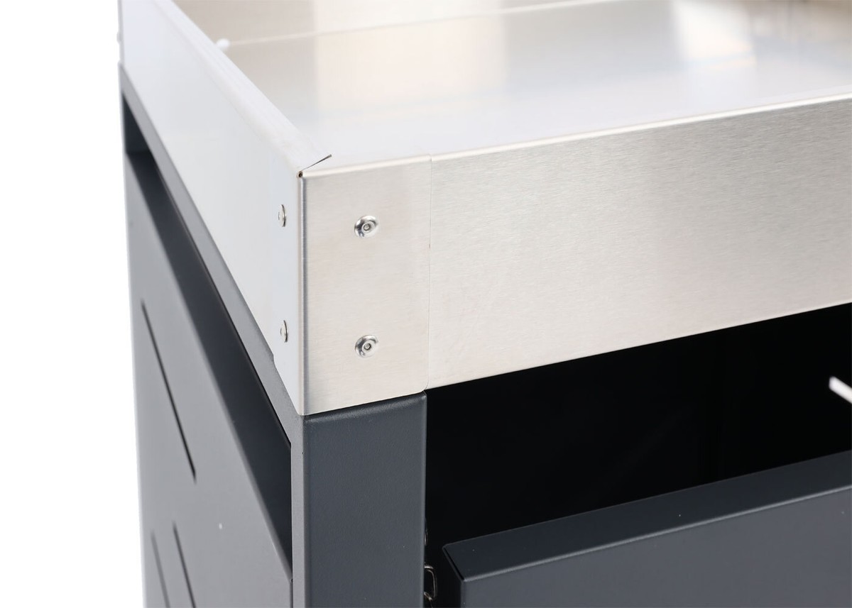 Mülltonnenverkleidung HWC-H40b, Mülltonnenbox, Edelstahl-Metall 