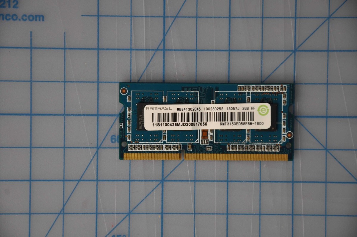 New RAMAXEL 2GB DDR3-1600MHz SoDimm Single Rank Memory