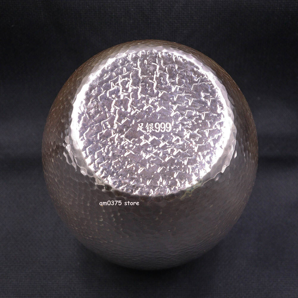 Pure 999 Fine Silver Hammer Patterned Kung Fu Tea Cup Wine